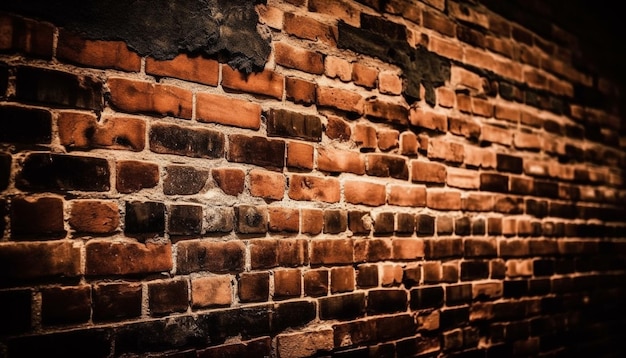 Verweerde bakstenen muur ruw en stevig materiaal gegenereerd door AI