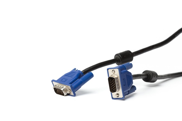 VGA-tech pc-ingangskabelconnector geïsoleerd op witte achtergrond