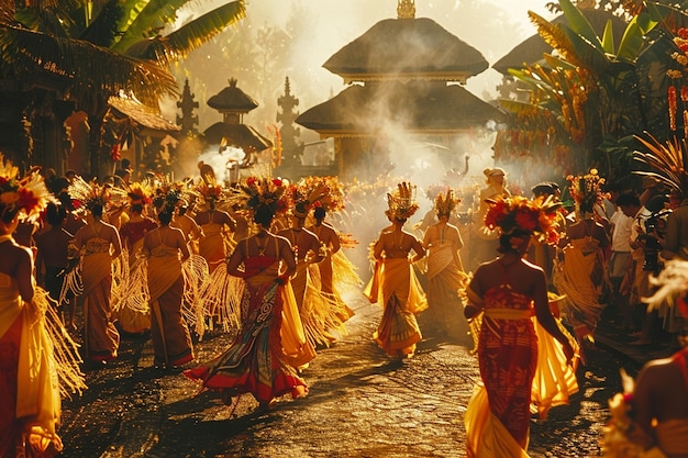 Gratis foto viering van de nyepi-dag in indonesië