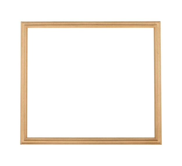 Vierkant houten frame voor schilderij of foto geïsoleerd op een witte achtergrond