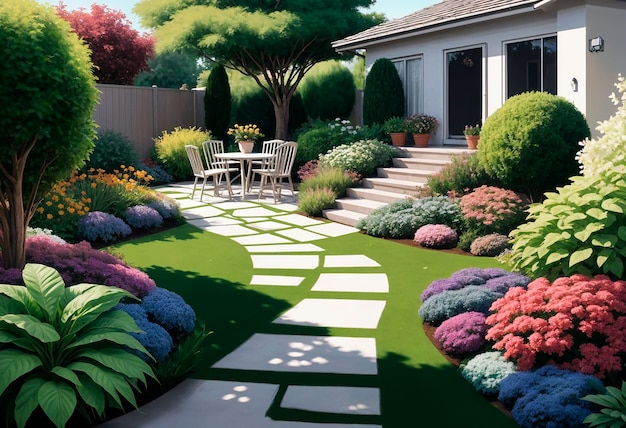 Gratis foto view of backyard garden in digital art style