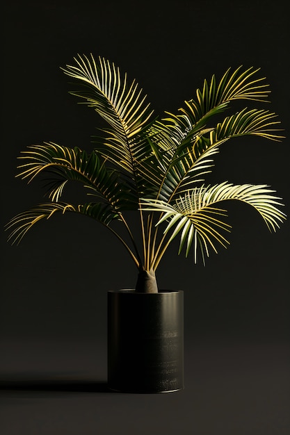 Gratis foto view of green palm tree species with beautiful foliage