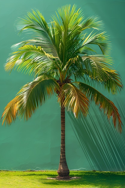 Gratis foto view of palm tree species with green foliage