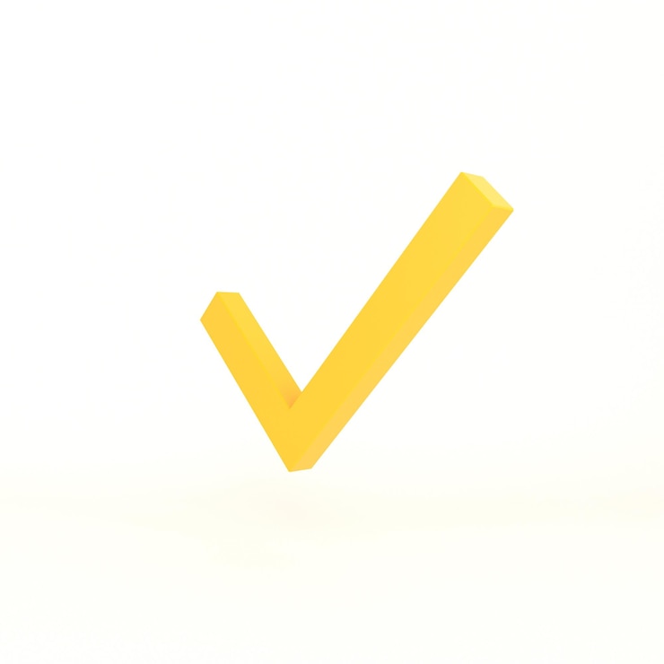 Gratis Foto vinkje pictogram rechterkant met witte achtergrond