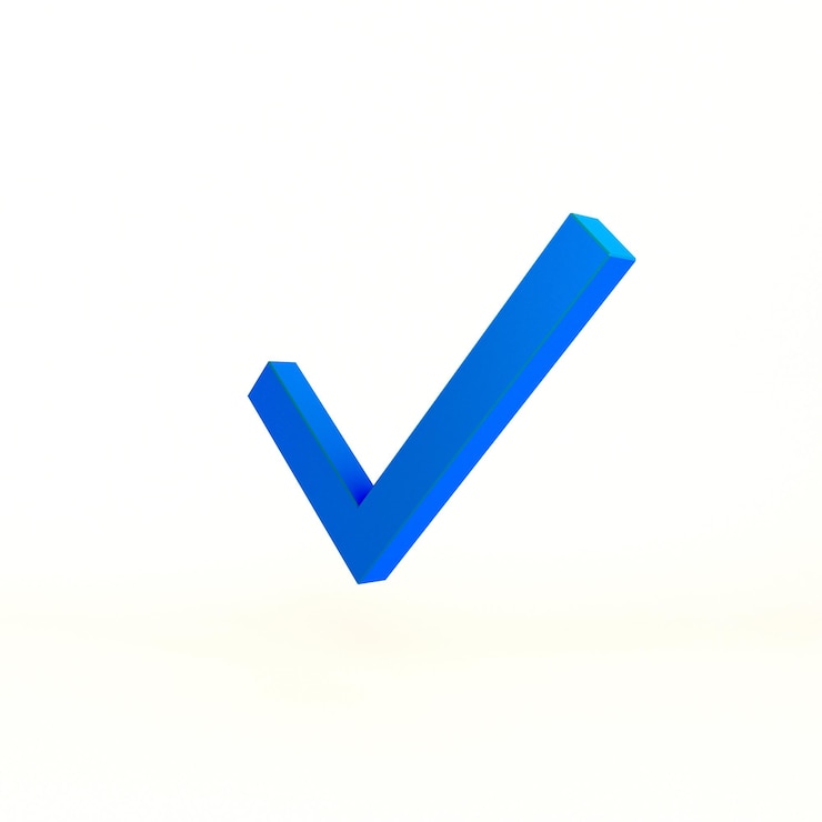 Gratis Foto vinkje pictogram rechterkant op witte achtergrond