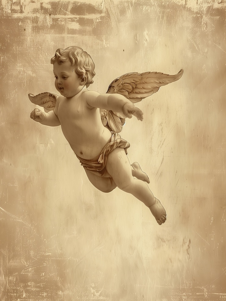 Gratis Foto vintage barokke engel digitale kunst