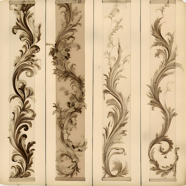 Gratis foto vintage barokke ornament element van het ontwerp sjabloon voor het ontwerp