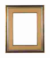 Gratis foto vintage leeg frame met bruine houten randen op een witte achtergrond