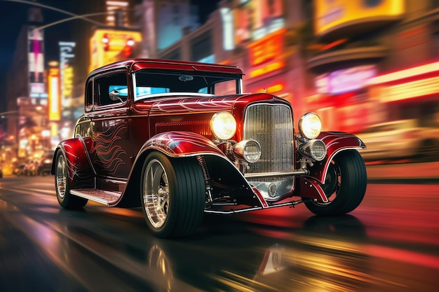 Gratis foto vintage muscle car ai gegenereerde afbeelding