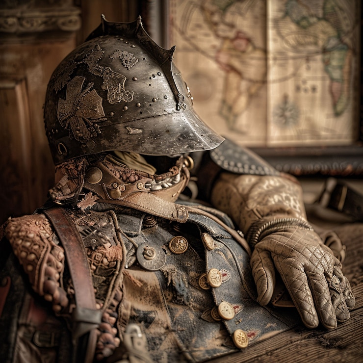 Gratis Foto vintage stijl soldaat helm stilleven