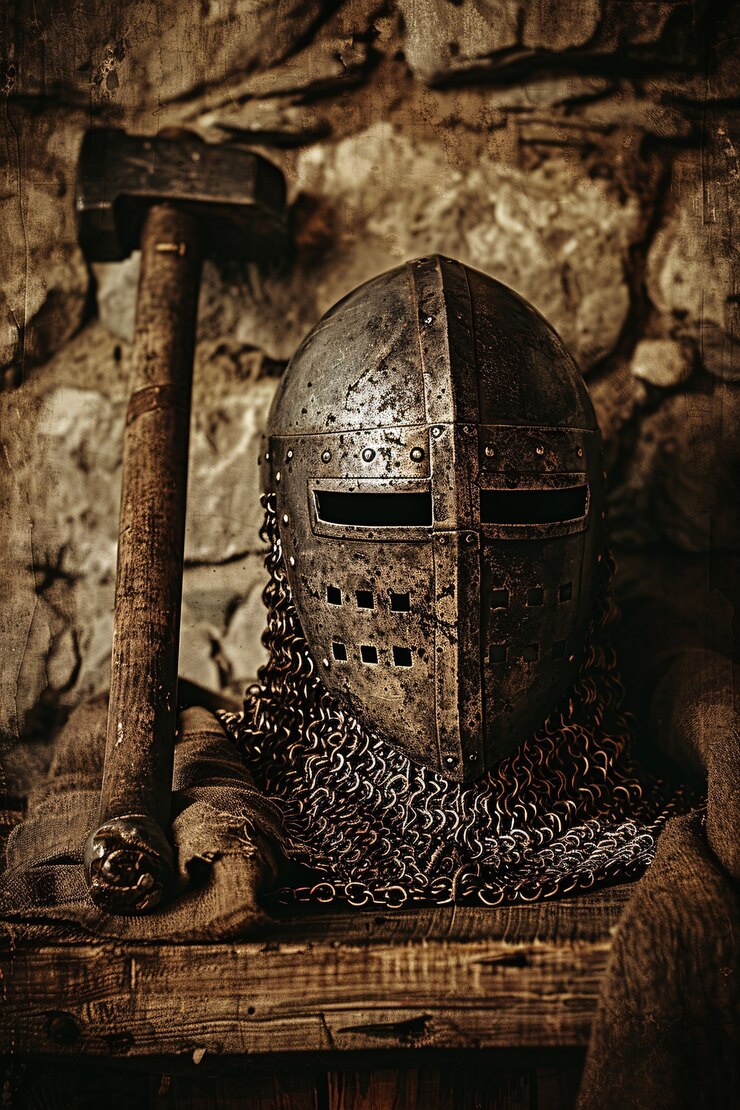 Gratis Foto vintage stijl soldaat helm stilleven