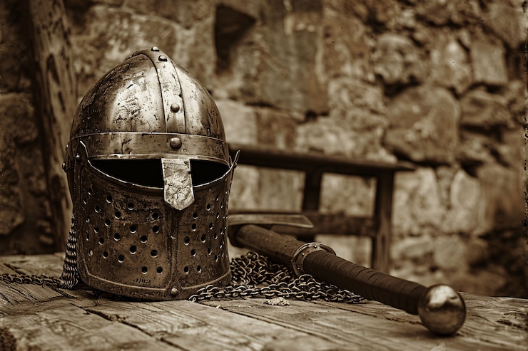 Gratis Foto vintage stijl soldaat helm stilleven