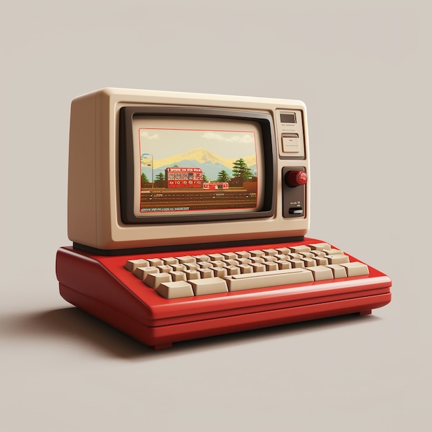 Gratis foto vintage uitziende 3d personal computer