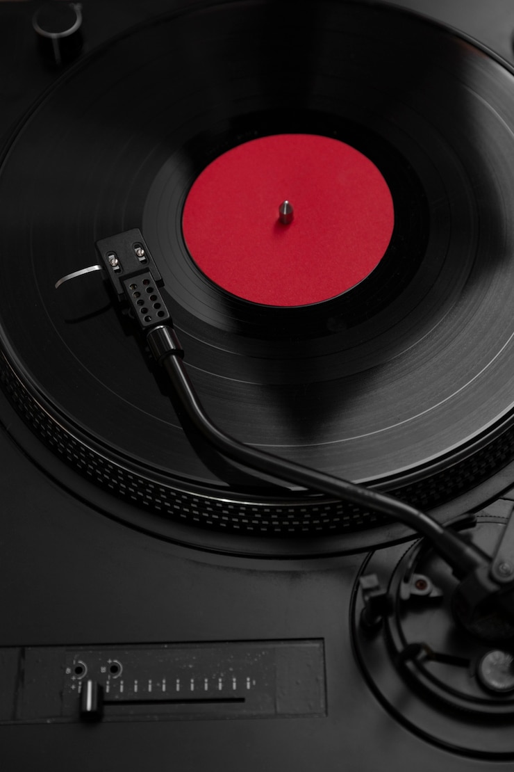 Gratis Foto vinylplaat met retro textuursamenstelling