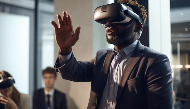 Virtual reality-simulator brengt succes voor zakenman gegenereerd door AI