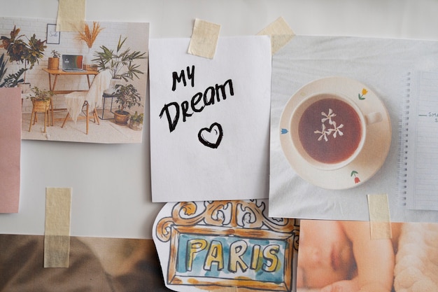 Gratis foto vision board-concept op de muur