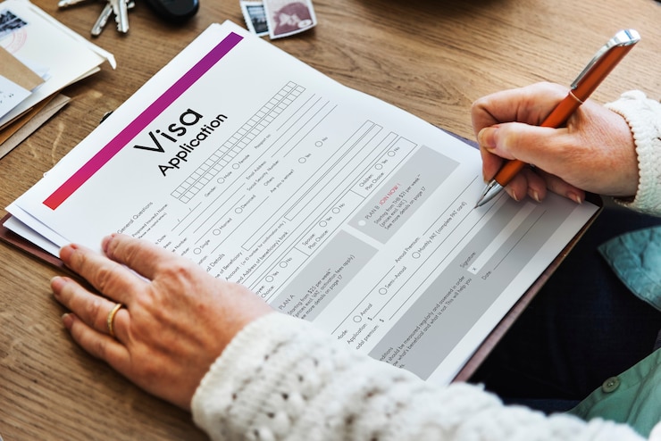 Gratis Foto visumaanvraag reisformulier concept