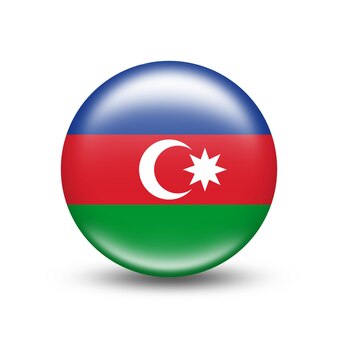 Vlag van azerbeidzjan in bol met witte schaduw