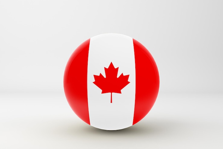 Vlag Van Canada Op Witte Achtergrond