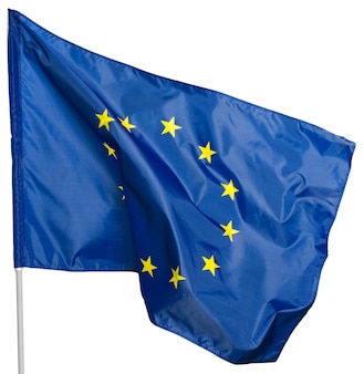 Vlag van de europese unie geïsoleerd op witte achtergrond