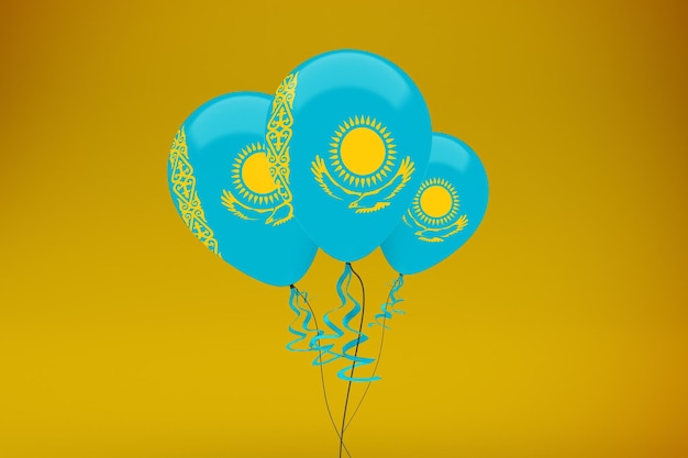 Gratis foto vlag van kazachstan ballonnen