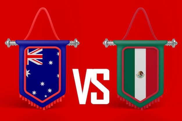 Vlaggenbanner Australië VS Mexico