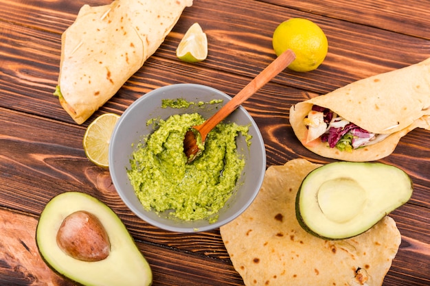 Vlak leg Mexicaanse voedselsamenstelling