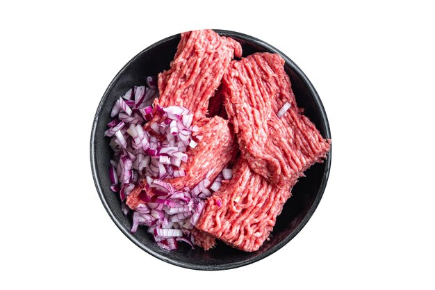 Vlees gehakt rauw varkensvlees rundvlees maaltijd snack op tafel kopieer ruimte voedsel