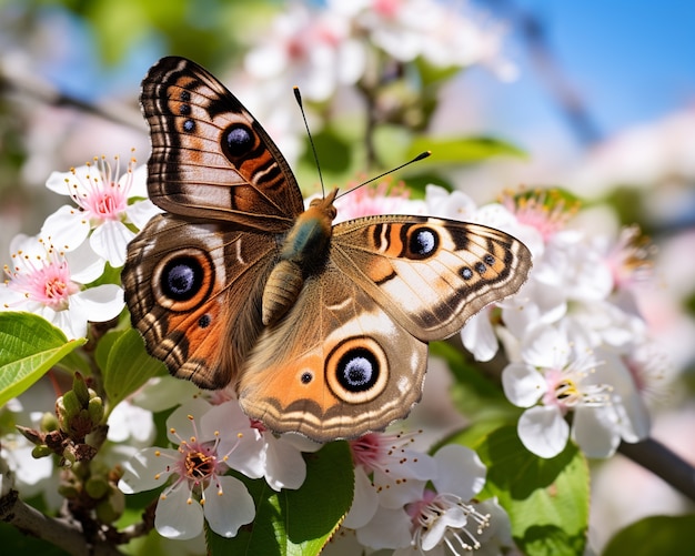 Gratis foto vlinder in bloei