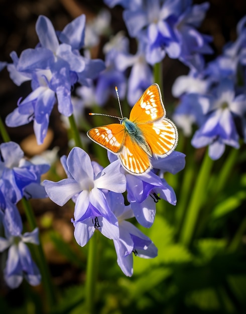 Gratis foto vlinder in bloei