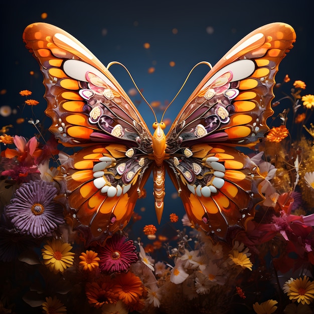 Gratis foto vlinder met prachtige vleugels