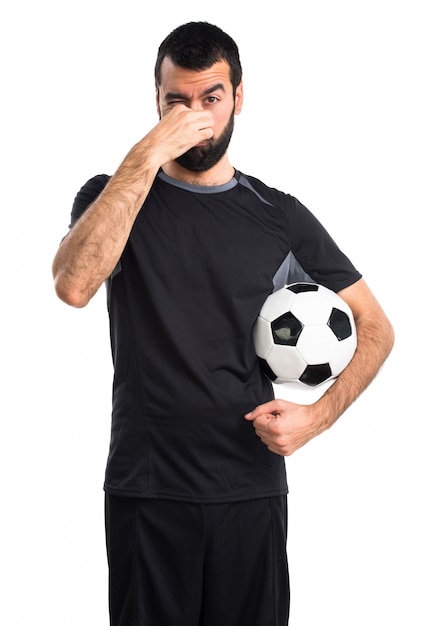 Voetbal atleet ruikt zwart portret