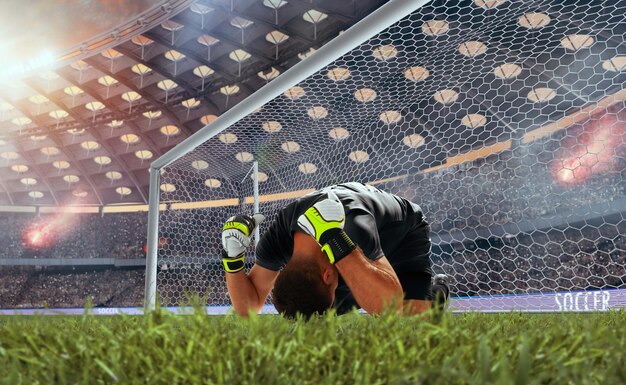 Voetballers in actie op professioneel stadion