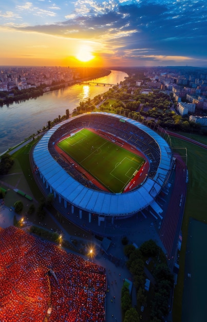 Gratis foto voetbalstadion vol mensen.