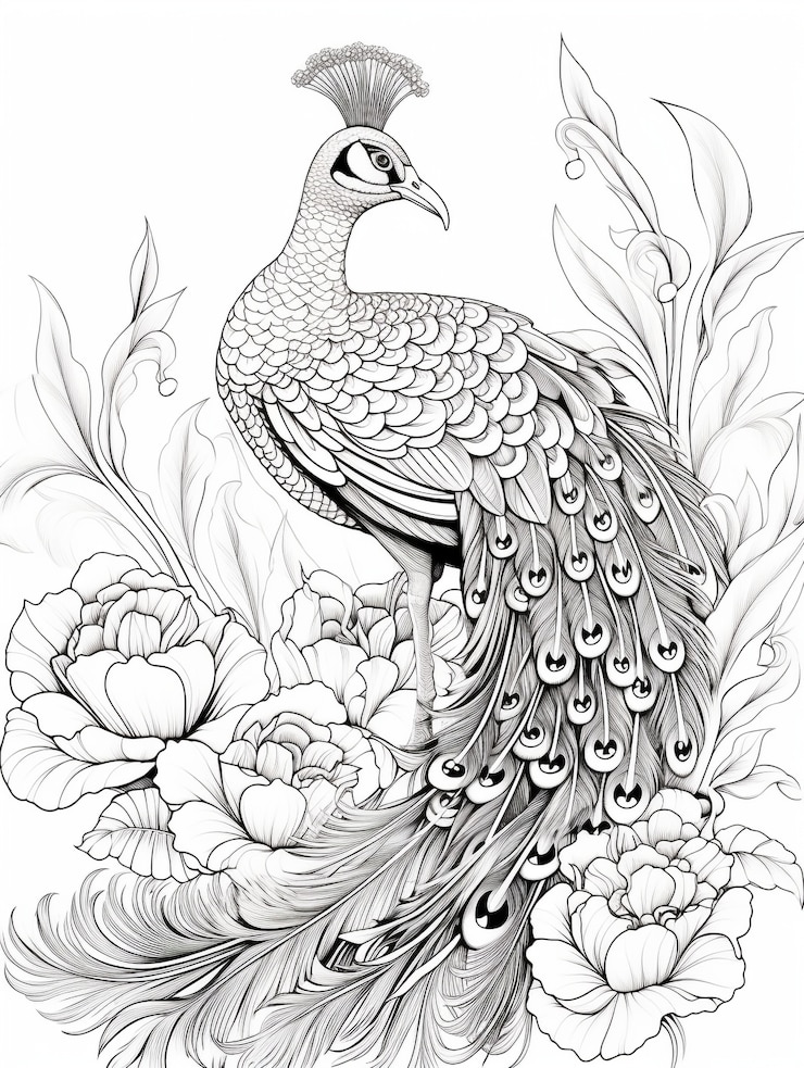 Gratis Foto vogel kleurpagina lijnkunst