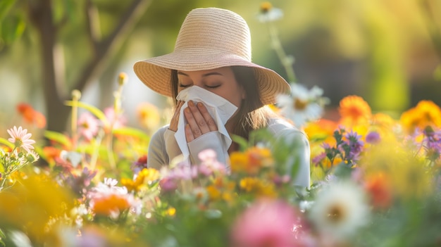 Gratis foto volwassenen blazen hun snot in een zakdoek.