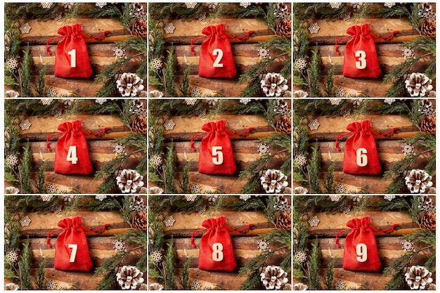 Gratis foto vooraanzicht adventkalender met nummers op