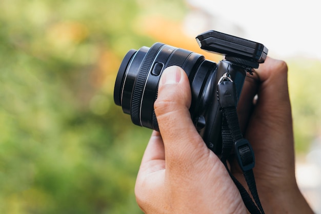 Vooraanzicht camera apparaat voor werk