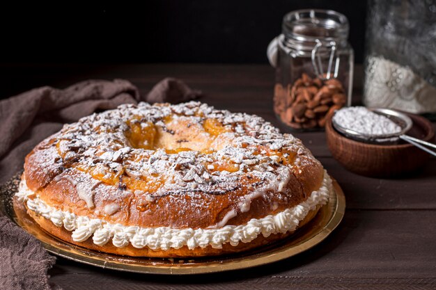 Vooraanzicht epiphany dagvoedsel met ingrediënten