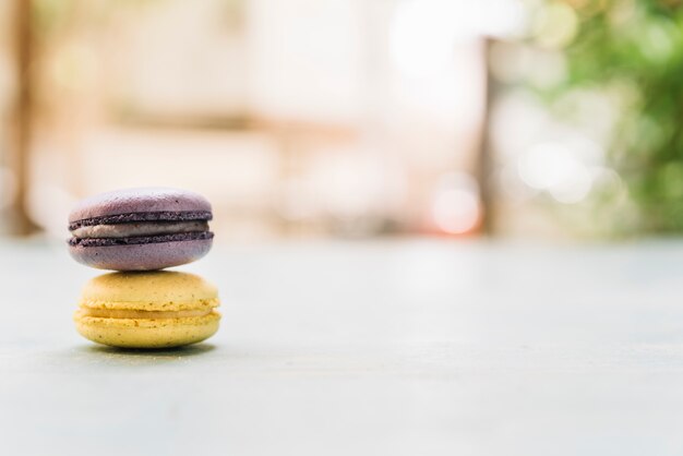 Vooraanzicht gestapelde macarons