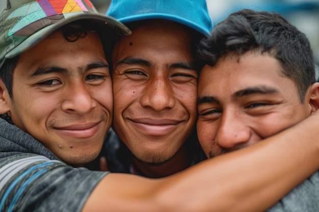 Gratis foto vooraanzicht jonge vrienden poseren