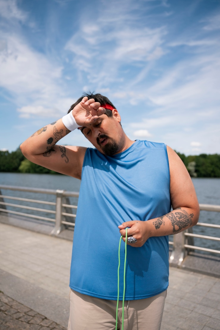 Gratis Foto vooraanzicht man buiten trainen
