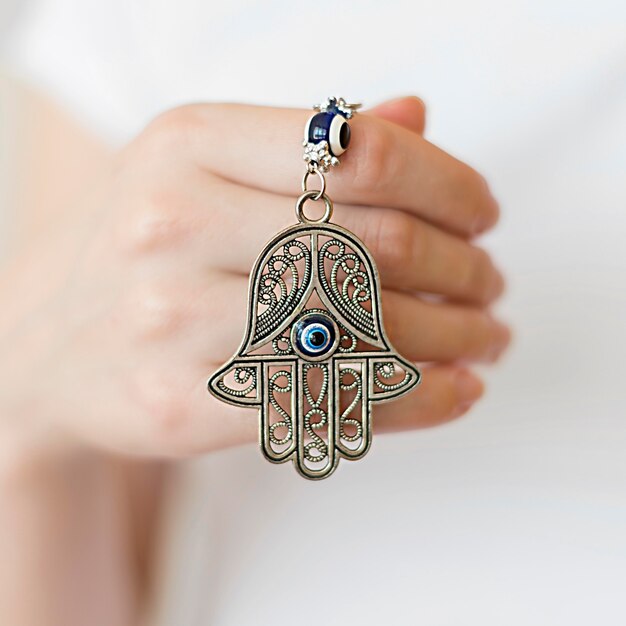 Vooraanzicht van de houder van de hamsa hanger