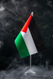 Vooraanzicht van de vlag van palestina op de zwarte