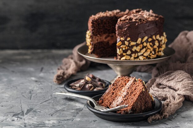 Vooraanzicht van heerlijk cakeconcept