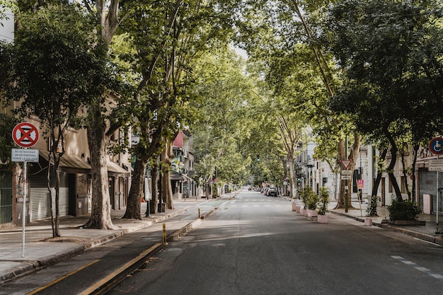 Vooraanzicht van leuke straat in de stad