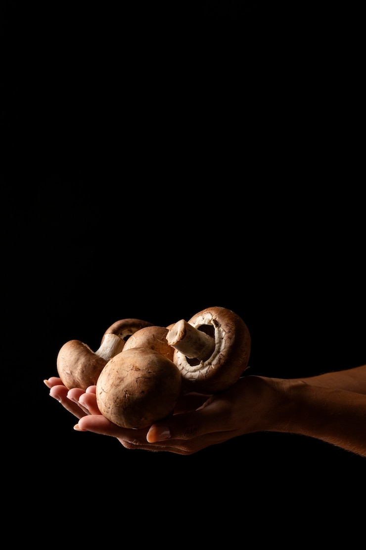 Gratis Foto vooraanzicht vrouw met champignons