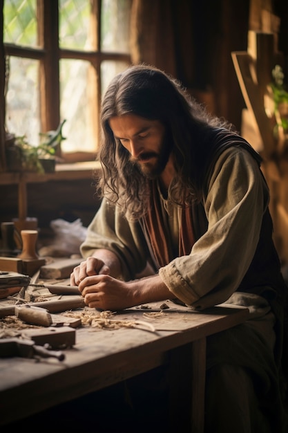 Gratis foto voorstelling van jezus uit het christendom