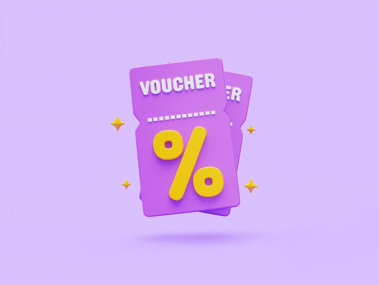 Gratis Foto voucher icoon verkoop of koop speciale korting promotie marketing aankoop kassa e-commerce online winkelen 3d illustratie