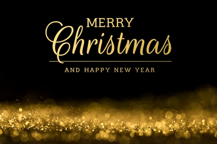 Gratis Foto vrolijk kerstfeest spandoek met glitter